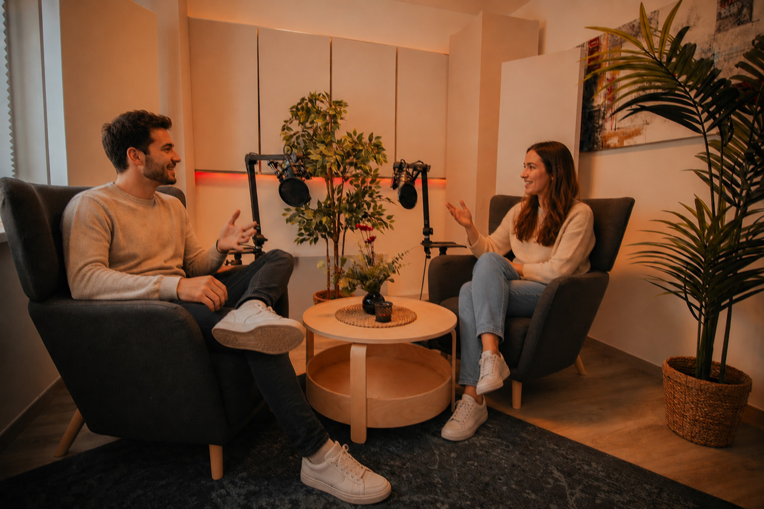 Podcast-Aufnahmebereich im Tonstudio JD-AudioPro in Oberhausen